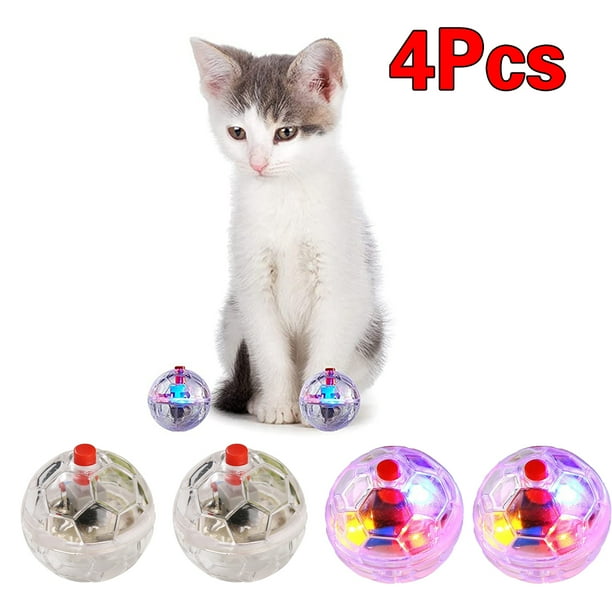 4 PCS Motion Activated Cat Ball With LED Light Pet Interactive Toy