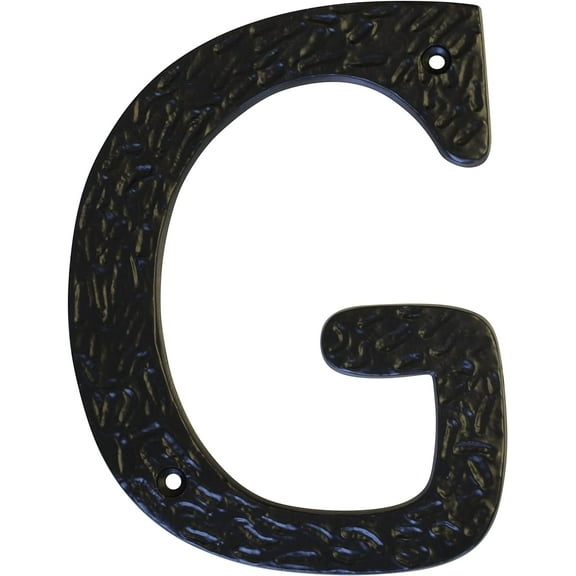 Decorative Solid Cast Iron 6" Tall House Address Letter G, Matte Black Finish, ing Screws Included