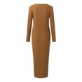 thumbnail image 3 of Sweaters Ladies V Neck Single Multi Button Knit Rib Button Long Sleeve Cardigan Dress Fall Sweaters Dress For Women, 3 of 8