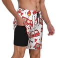thumbnail image 3 of Gaeub Fire Truck Mens Swim Trunks Stretch Beach Shorts Quick Dry for Men Swim Shorts Swimwear with Pockets- XX-Large, 3 of 9