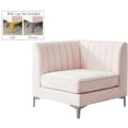 thumbnail image 4 of Meridian Furniture Alina Pink Velvet Corner Chair, 4 of 17