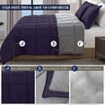 thumbnail image 3 of Mocassi - NEW - All Season Reversible Comforter Set - King/California King - Box-Stitched Down Alternative (3-Piece Set), Purple/Gray, 3 of 6