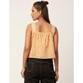 thumbnail image 3 of Moomaya Printed Cotton Crop Top For Women, Sleeveless Square Neck Summer Top, 3 of 8