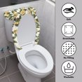 thumbnail image 3 of SEANATIVE Lemon Toilet Lid Cover Set Stays in Place Bathroom Replacement Toilet Tank Covers Protectors, Polyster Fabric Covers Dormitory Toilet Decor Water Resistant Toilet Lid Cushion, 2pcs, 3 of 7