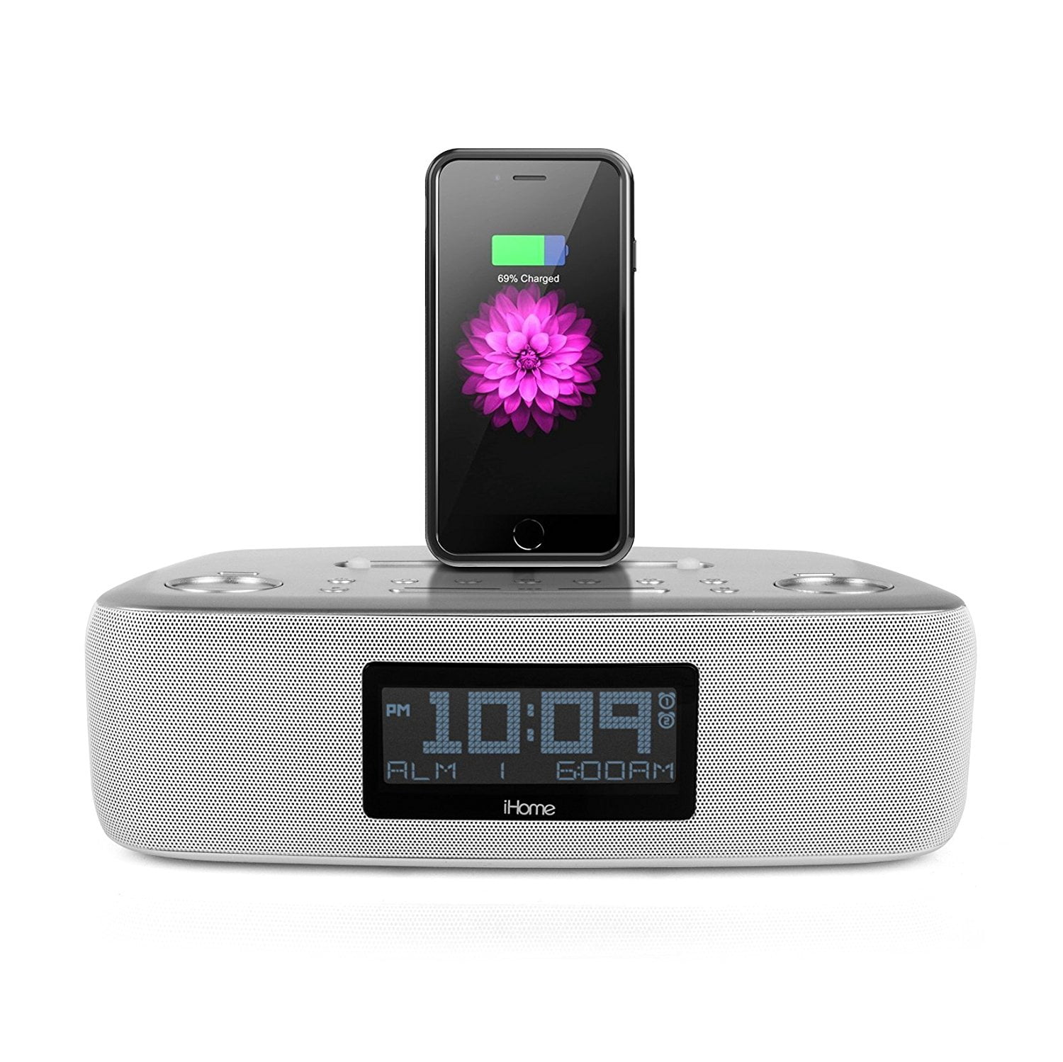 iHome iDL44 Lightning Dock Dual Clock Radio with USB Charge/Play for iPhone  5/5S & 6/6Plus & All iPad Models with Lightning Connector - Walmart.com