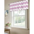 thumbnail image 4 of Pink and White Stripes Valances for Windows, Rod Pocket Kitchen Valance Curtains - Soft & Washable Small Window Treatment for Living Room, Bathroom, Sea Wave 54x18inch, 1 Panel, 4 of 9