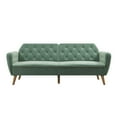 Novogratz Tallulah Memory Foam Futon and Sofa Bed, Light Green Velvet