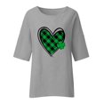 thumbnail image 2 of Aayomet St Patrick's Day Workout Tops Womens Tops Casual V Neck Short Sleeve Solid Color Basic T Shirt,Gray XXL, 2 of 4