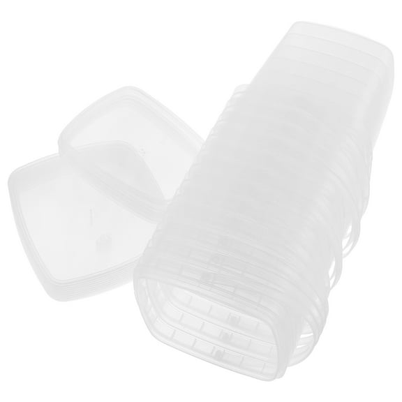 WHAMVOX 12pcs Reusable Ice Cream Container With Lid For Homemade Ice Cream Clear Ice Cream Bucket For Kitchen Supplies And Food Storage