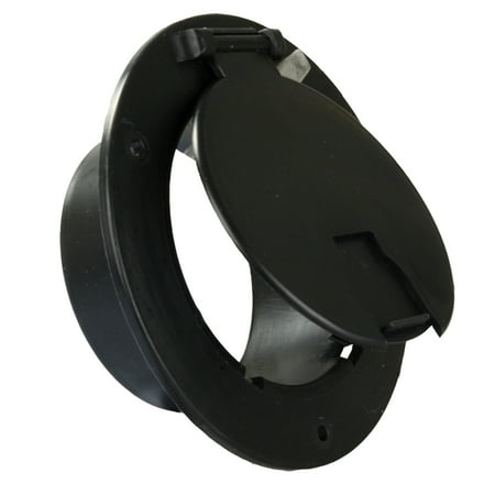 Electric Cable Hatch - JR Products 541-B-3-A Deluxe Round Electric Cable Hatch without Back - Black