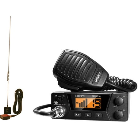 Uniden PRO505XL 40-Channel Bearcat Compact CB Radio and Tram 1198 Glass Mount CB With Weather-Band Mobile (Best Cb Antenna For Pickup Truck)