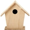 Plaid Unpainted Wood Surface, Large Bird House, 1 Piece, 7" x 7" x 7.5"