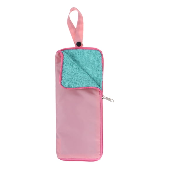 Umbrellas Bag Carry Bag 4.9"x11" Portable Reversible Wet Umbrella Sleeve Folding Cover Waterproof Pouch Case Pink