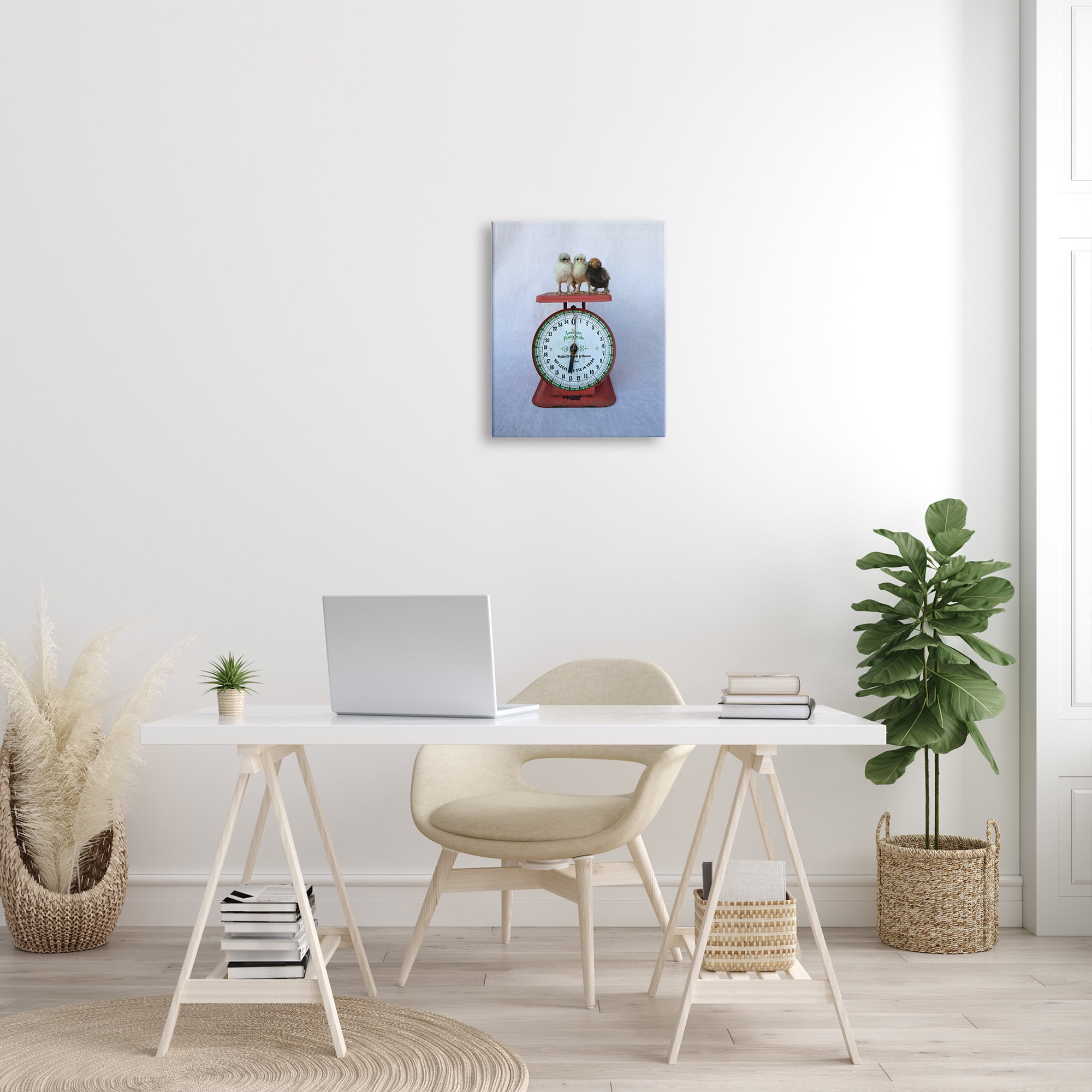 Stupell Industries Country Baby Chick Birds on Vintage Kitchen Scale Photograph Gallery Wrapped Canvas Print Wall Art, Design by Tania Soderman