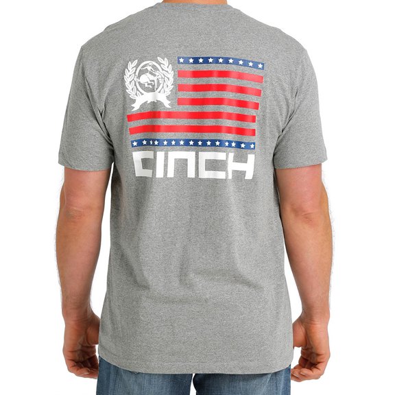 Cinch Men's Patriotic Grey Short Sleeve T-Shirt MTT1690502