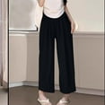thumbnail image 2 of Bixock Women's Wide Leg Pants,Casual Loose Pants,Women Lightweight Solid Color High Waisted Loose Straight Soft Daily Leisure Wear Pants, 2 of 5