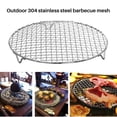 thumbnail image 2 of Parrilla redonda multiusos de acero inoxidable 304 con base para barbacoa, rejilla para hornear al vapor, mallas para barbacoa de camping y exterior., 2 of 8