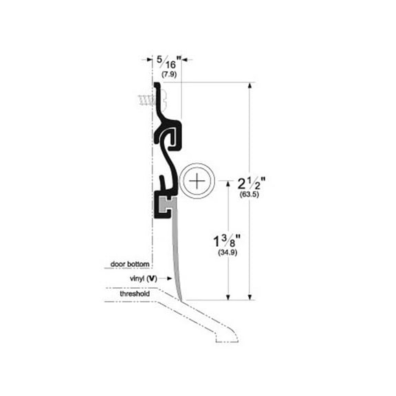 Pemko 405CV36 Aluminum Finish Residential Automatic Door Bottom Sweeps for 36" Doors