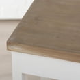 thumbnail image 3 of Comfy Cottage Pedestal Tables, Set of 2, Square Top, Fir Wood, Rustic Nut Brown Top, White Base, 31.5 and 25.5 Inches Tall, 3 of 5