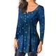thumbnail image 5 of Camisas Para Mujer, Camisetas de Gran Tamaño, Camiseta de Moda Informal de Manga Larga, Jersey Fruncido Con Cuello Redondo Estampado, Blusa, Tops Odeerbi  ODB135944, 5 of 6