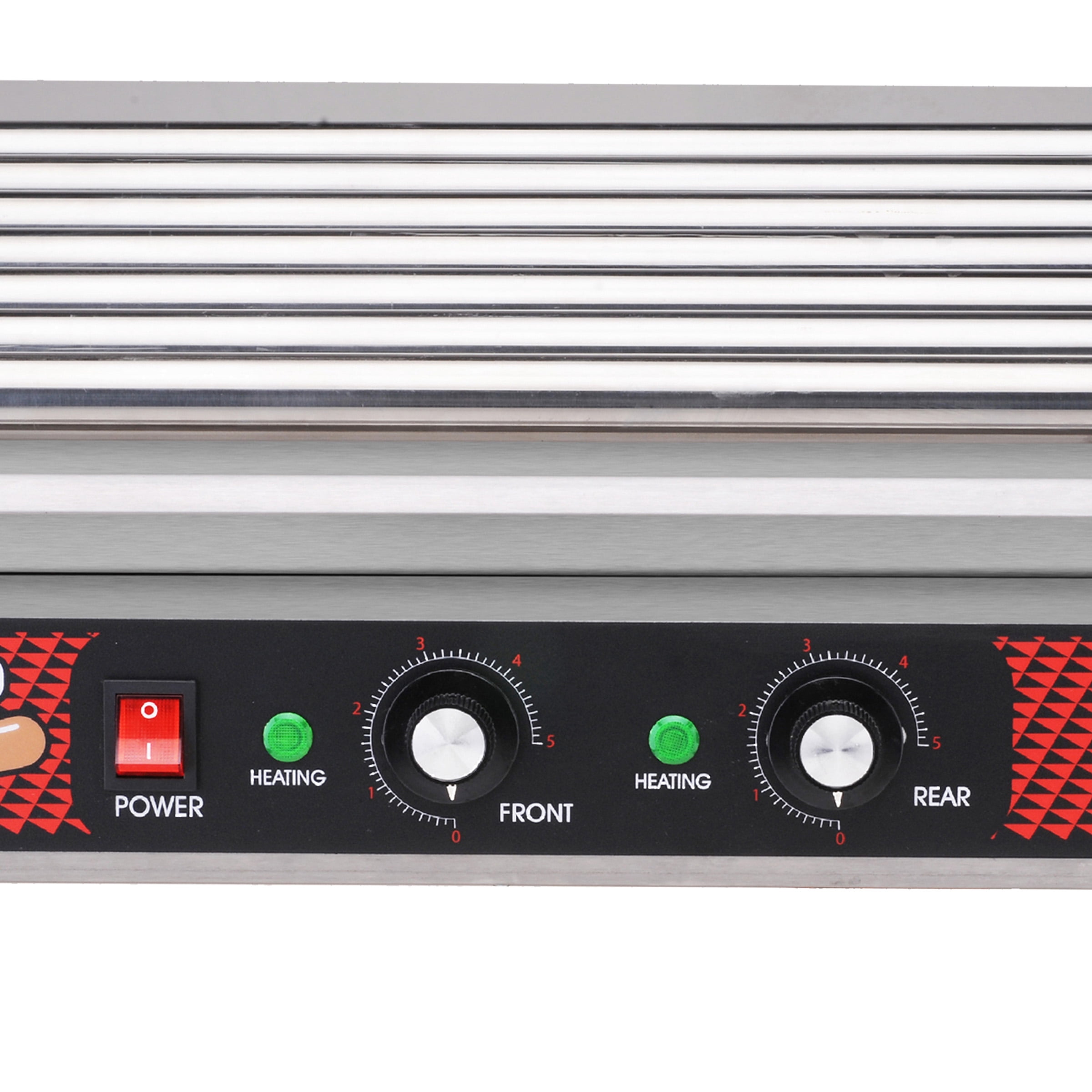 Hot Dog Roller Machine – Stainless-Steel Cooker with 7 Non-Stick Rollers – Cooks 18 Hot Dogs – Concession Stand Supplies by Great Northern Popcorn