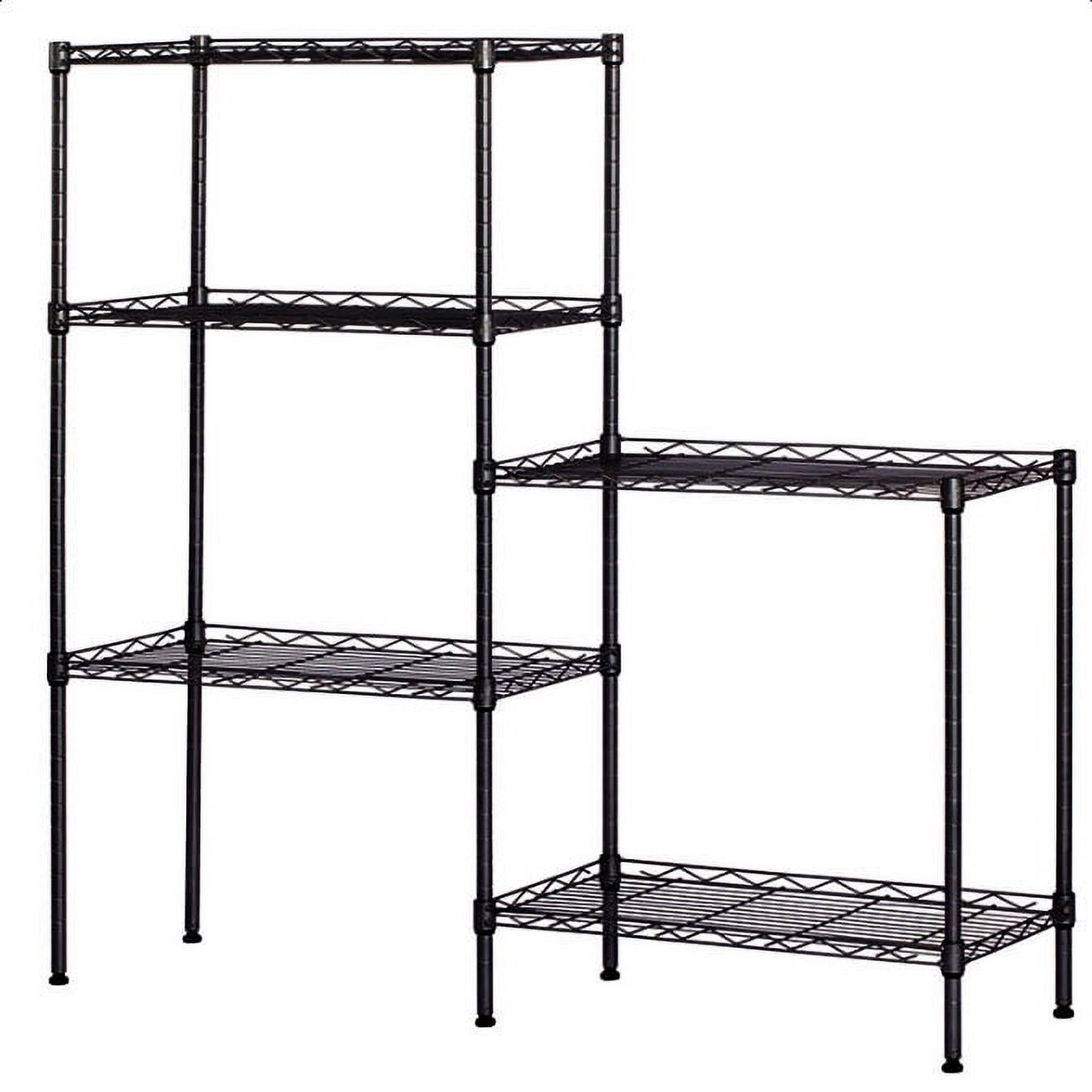 5 Tier Shelf Metal Storage Racks and Shelving Rack, Wire Storage Shelves for Garage Metal Storage Shelving, Black Epoxy Steel Wire Shelving Unit and Storage, (21.25 x 11.42 x 59.06)", S10121 - image 2 of 7