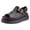 Brown, variant on Women Platform Sandals Comfortable Hollow Out Flower Flatform Shoes Summer Outdoor Slip on Comfortable Walking Shoes Black 9