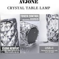 thumbnail image 3 of Crystal Table Lamp Rose Lamp with Touch Control  3 Colors Changing  USB-C Rechargeable Battery 2000 mAh  LED Nightstand Lamps for Living Room Bedroom  Decorative Light for Party Dinner Et, 3 of 9