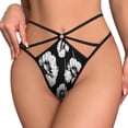thumbnail image 2 of Black White Flower Pattern Open Type Women's Panties Crotch Opening G-strings Thongs Lingeries Underwear, 2 of 7