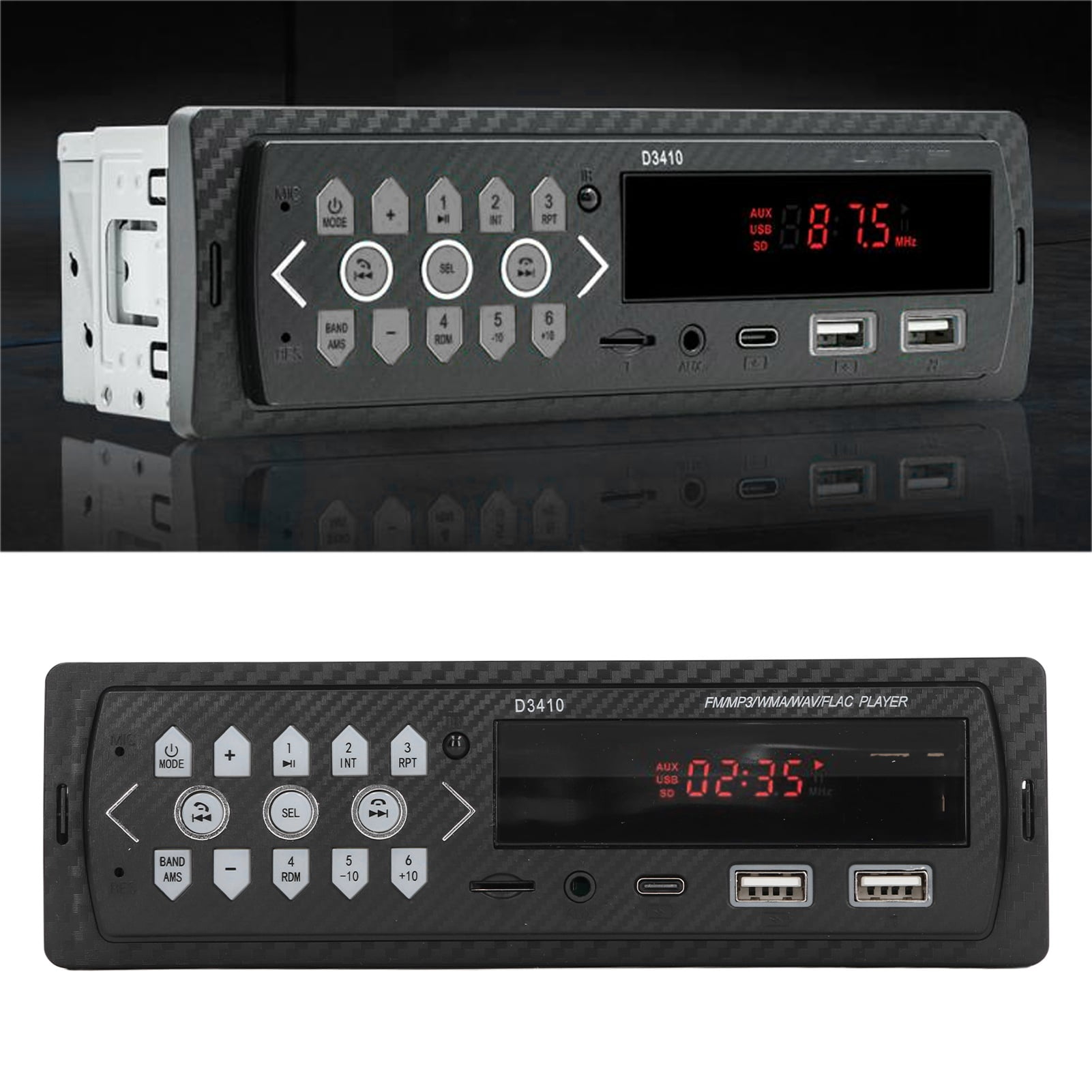 Electronic Devices Car Stereo, Car Radio Player AUX 4 Channel Sound Output Single Din for Music