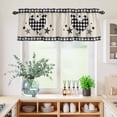 thumbnail image 5 of 3 Piece Kitchen Curtains and Valances Set Chicken Hen Cafe Curtains 24 Inch Length Rooster Animals Farmhouse White Black Plaid Vintage Valance & Tier Curtain for Living Room Bedroom 54"x18"+27"x24"*2, 5 of 6
