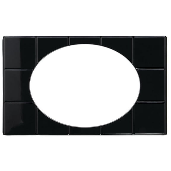 HUBERT Food Bar Tile Tray Full Size for Cold Foods Black Melamine with Oval Bowl Cut-Out - 21" L x 12 3/4 W