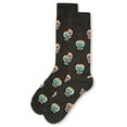 thumbnail image 3 of MeMoi Men's Mustachioed Sugar Skull Bamboo Blend Crew Socks - Mens - Male, 10-13, Charcoal Heather, 3 of 3