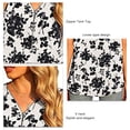 thumbnail image 3 of Camiseta sin mangas para mujer con cierre de cremallera y cuello en V, camisas de gasa sin mangas sueltas para uso en verano, 3 of 4