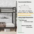 thumbnail image 4 of King Over King Bunk Bed with Ladder, Heavy Duty Metal Frame, Sturdy Design for Bedroom, Dorm & Vacation Homes, 4 of 7