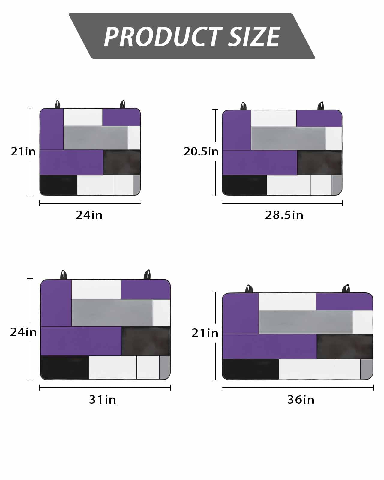 Stove Top Covers for Electric Stove, Purple Grey Glass Stovetop Cover Protector, Modern Purple Geometric Induction Cooktop Protector Oven Mat for Kitchen Countertop 24"x21"