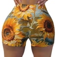thumbnail image 2 of Susaid Sunflower Field Art Print Intensify Workout Shorts for Women Seamless Scrunch Short Gym Yoga Running Sport Active Exercise Fitness Shorts-Medium, 2 of 8