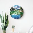 thumbnail image 4 of 12 Inch Wall Clock Battery Operated Silent Clock Decorative for Office, Kitchen, Outdoor, Living Room，Nature Scene Red Peaks Over Calm High Mountain Lake Pattern, 4 of 4