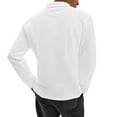 thumbnail image 5 of Hearthz S-4XL Men’s Polo Shirts V-Neck Collared Cotton Long Sleeve Shirt Men Big and Tall Men Plain T Shirts White S, 5 of 7