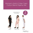 thumbnail image 2 of MeMoi Women's Notch Collar Capri Cotton Blend Pajama Set - Womens - Female, XS, Misty Rose, 2 of 12