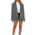 thumbnail image 3 of Biekopu Women's Temperament Loose Blazer, Solid Color Long Sleeve Single Breasted Coat Work Office Jacket Clothing, 3 of 9