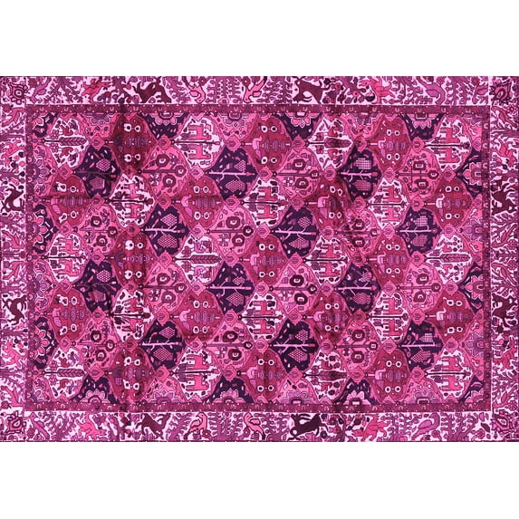 Ahgly Company Indoor Rectangle Persian Pink Traditional Area Rugs, 5' x 7'