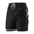 thumbnail image 5 of VV AVEORS Women'S 2 In 1 Running Shorts Quick Dry High Waisted Drawstring Athletic Workout Short For Gym Yoga With Liner 2 Pockets Black XL, 5 of 7