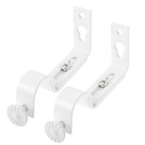 Adjustable Curtain Rod Bracket 2pcs Wall Mount Window Curtain Holders Drapery Rod Bracket 18-22mm White
