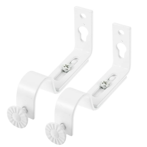 Adjustable Curtain Rod Bracket 2pcs Wall Mount Window Curtain Holders Drapery Rod Bracket 18-22mm White
