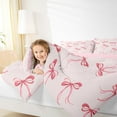 thumbnail image 4 of Feelyou Princess Pink Bow Full Size Comforter Sets for Kid, Cartoon Bowknot Bedding Comforter Set, Fairy Tale Style Reversible Bedding Sets, Super Cozy Room Decor, 3-Piece, 4 of 8