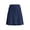 Navy Blue, variant on Women's High Waisted Midi Skirt,Knee Length A-Line Flowy Swing Skirt,Soft Stretch Knit Work Skirt,Mother‘s Day,Black Leaves,L