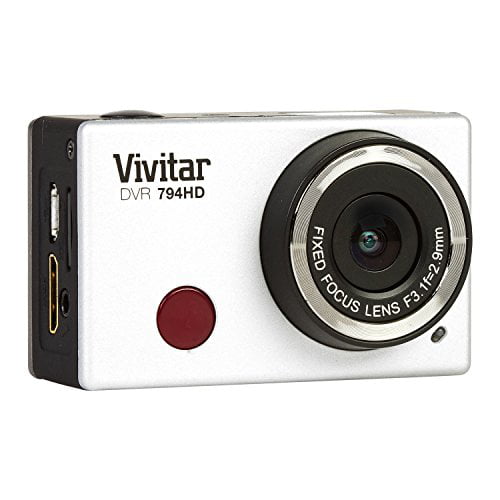 Silver Vivitar DVR783-SIL 5.1MP Digital Action Camcorder with Bike and Helmet Mount 