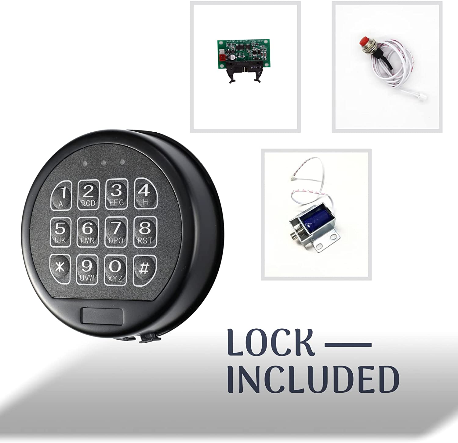 Wah Lin Parts High Security Gun Safe Lock Set, Black Keypad, 2 User Codes