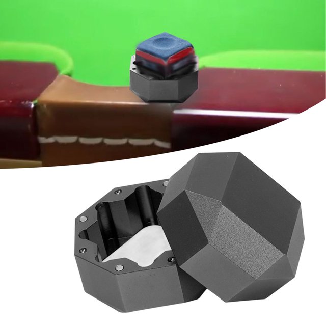 Octagonal Billiard Chalk Holder, Wear Resistant Convenient Storage 2 Layer Anytime Billiard Accessories for Pool Table Black,Pink